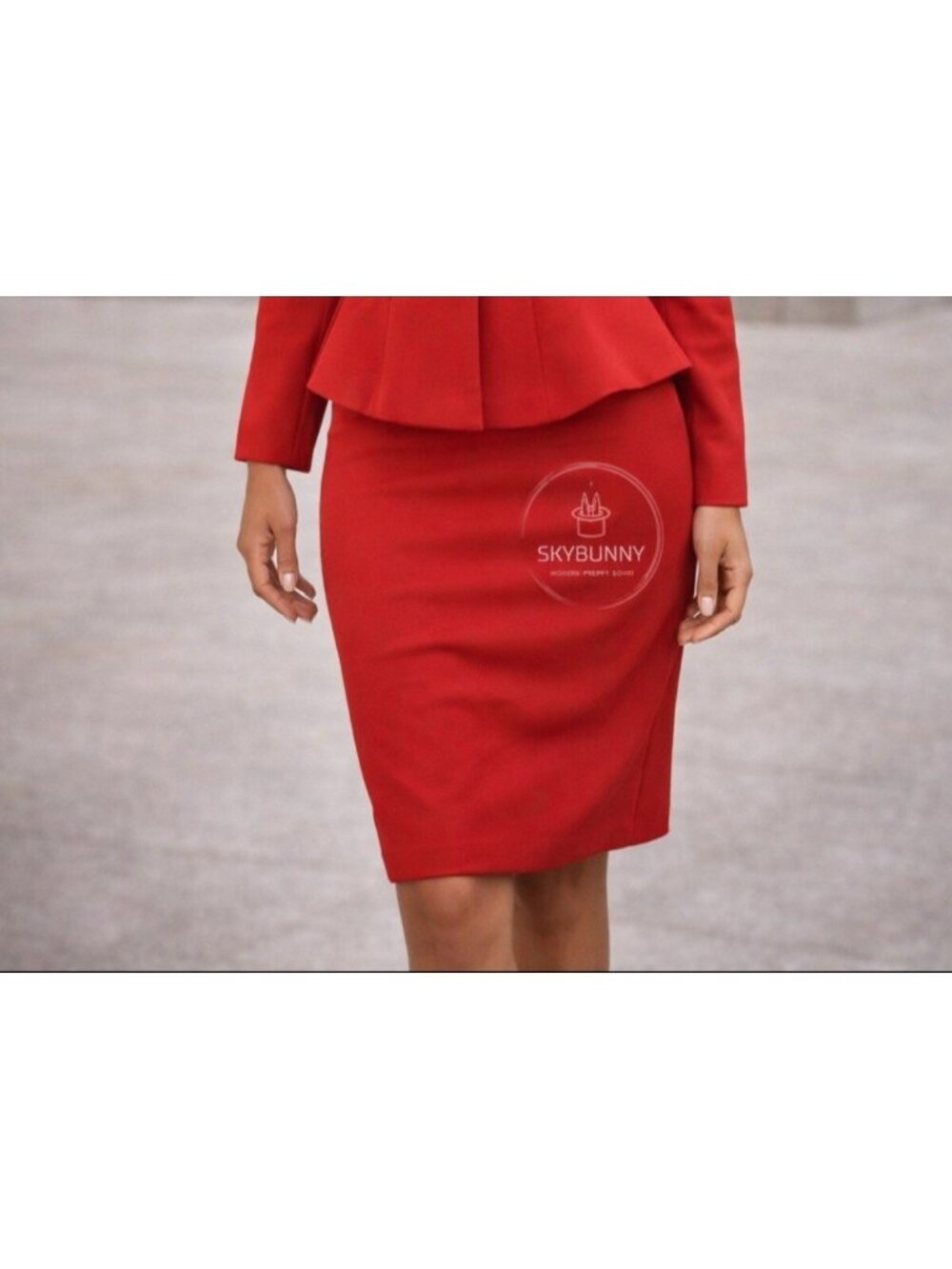 Noir Red Stretch Bodycon Skirt 2X Pull On Women's Washable NEW